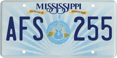 MS license plate AFS255