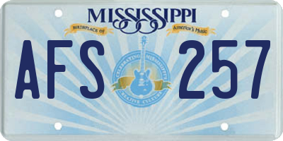 MS license plate AFS257