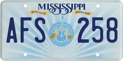 MS license plate AFS258