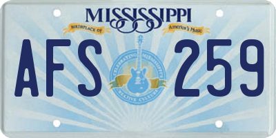 MS license plate AFS259