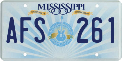 MS license plate AFS261