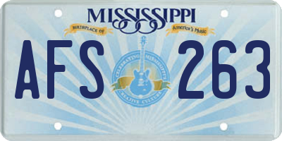 MS license plate AFS263