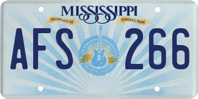 MS license plate AFS266