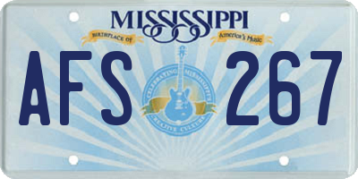 MS license plate AFS267
