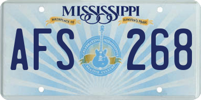 MS license plate AFS268