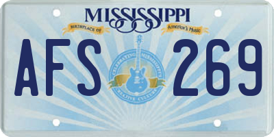 MS license plate AFS269