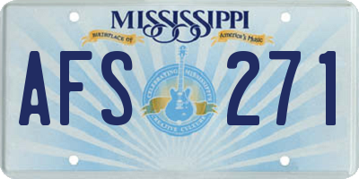 MS license plate AFS271