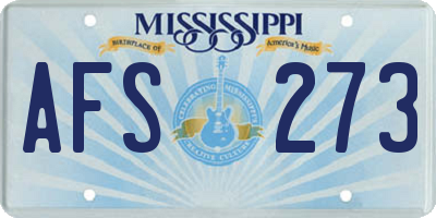 MS license plate AFS273