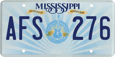 MS license plate AFS276