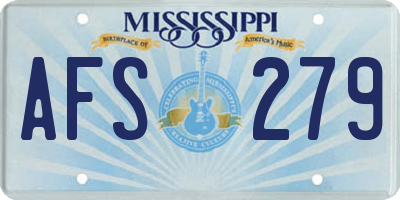 MS license plate AFS279