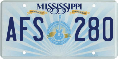 MS license plate AFS280