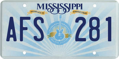 MS license plate AFS281
