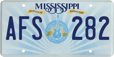 MS license plate AFS282