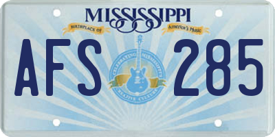 MS license plate AFS285