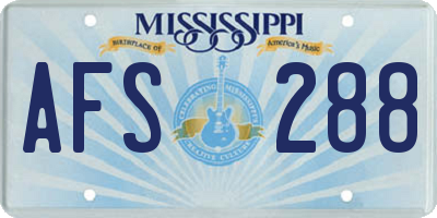 MS license plate AFS288