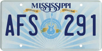MS license plate AFS291