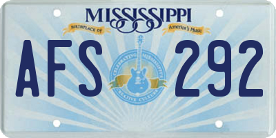 MS license plate AFS292