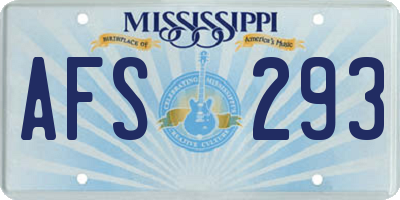 MS license plate AFS293