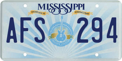 MS license plate AFS294