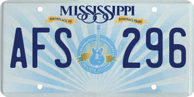 MS license plate AFS296
