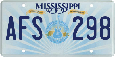 MS license plate AFS298