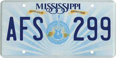 MS license plate AFS299