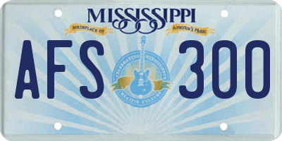 MS license plate AFS300
