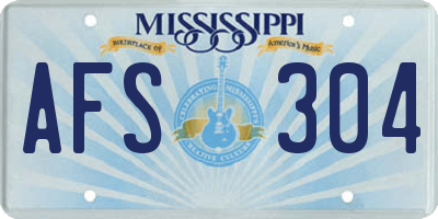 MS license plate AFS304