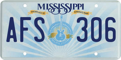 MS license plate AFS306