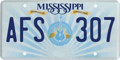 MS license plate AFS307