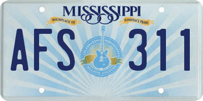 MS license plate AFS311