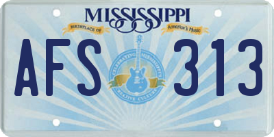 MS license plate AFS313