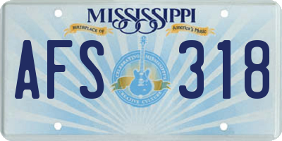 MS license plate AFS318