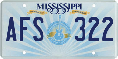 MS license plate AFS322