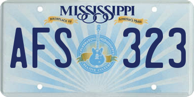 MS license plate AFS323