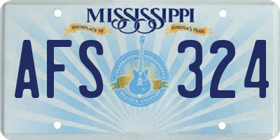 MS license plate AFS324