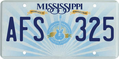 MS license plate AFS325