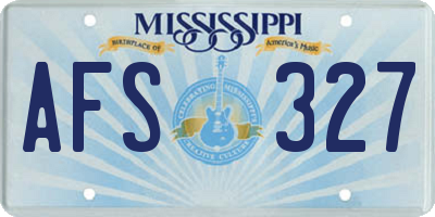 MS license plate AFS327