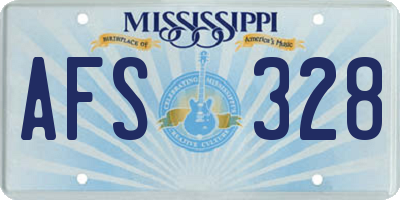 MS license plate AFS328