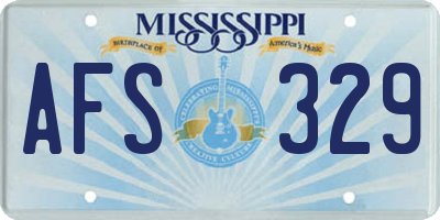 MS license plate AFS329