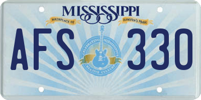 MS license plate AFS330