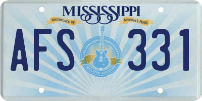 MS license plate AFS331