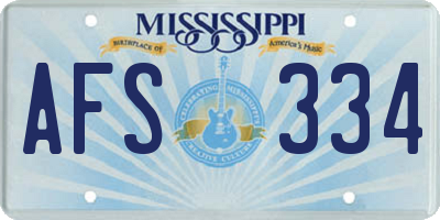 MS license plate AFS334
