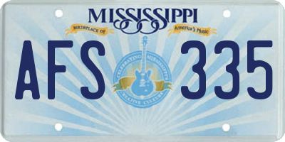 MS license plate AFS335