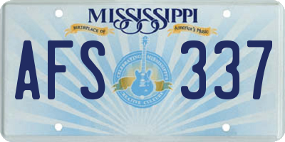 MS license plate AFS337
