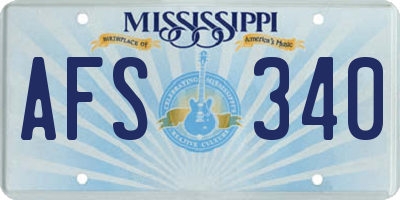 MS license plate AFS340