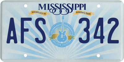 MS license plate AFS342
