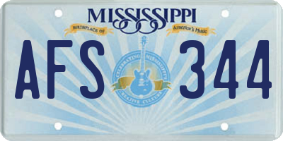 MS license plate AFS344
