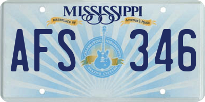MS license plate AFS346