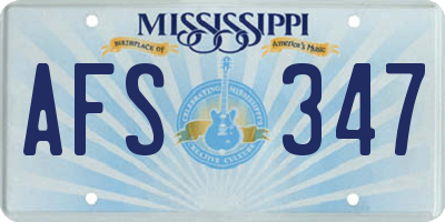 MS license plate AFS347